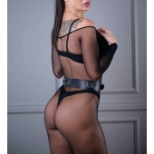 Черный кожаный пояс Sex Game - БДСМ Арсенал - купить с доставкой в Находке