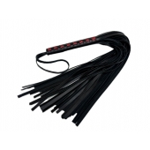 Кожаная плеть Sex Game с красным плетением на рукояти - 57 см. - БДСМ Арсенал - купить с доставкой в Находке