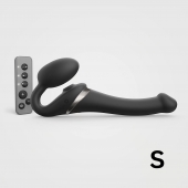Черный безремневой страпон Multi Orgasm Size S с клиторальной стимуляцией - Strap-on-me - купить с доставкой в Находке