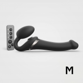 Черный безремневой страпон Multi Orgasm Size M с клиторальной стимуляцией - Strap-on-me - купить с доставкой в Находке