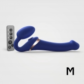 Синий безремневой страпон Multi Orgasm Size M с клиторальной стимуляцией - Strap-on-me - купить с доставкой в Находке