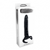 Чёрная насадка-фаллос для двойного проникновения INFLATABLE DILDO SLIM DONG  - 13,5 см. - Toyz4lovers - в Находке купить с доставкой
