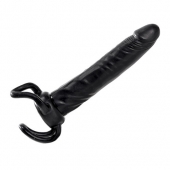 Чёрная насадка-фаллос для двойного проникновения INFLATABLE DILDO SLIM DONG  - 13,5 см. - Toyz4lovers - в Находке купить с доставкой