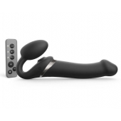 Черный безремневой страпон Multi Orgasm Size L с клиторальной стимуляцией - Strap-on-me - купить с доставкой в Находке