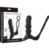 Черный вибростимулятор простаты с поступательными движениями и пультом ДУ - Secwell - в Находке купить с доставкой