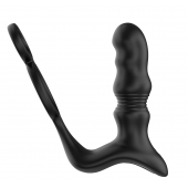 Черный вибростимулятор простаты с поступательными движениями и пультом ДУ - Secwell - в Находке купить с доставкой