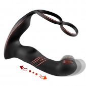 Черный вибромассажер простаты с эффектом фингеринга - 16 см. - Secwell - в Находке купить с доставкой