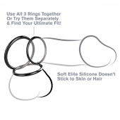 Набор из трех черных эрекционных колец Silicone 3-Ring Stamina Set - Pipedream - в Находке купить с доставкой