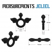 Черное эрекционное кольцо с крыльями Rooster Jeliel Angel - Velv or - в Находке купить с доставкой