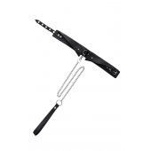 Черный кожаный ошейник-воротник с поводком - Pecado - купить с доставкой в Находке