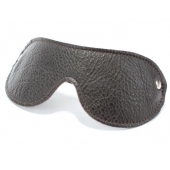 Коричневая кожаная маска на глаза на резинке - БДСМ Арсенал - купить с доставкой в Находке