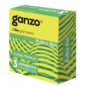 Ультратонкие презервативы Ganzo Ultra thin - 3 шт. - Ganzo - купить с доставкой в Находке