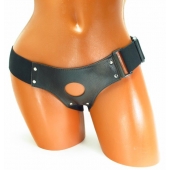 Трусики для страпона коричневого цвета - БДСМ Арсенал - купить с доставкой в Находке