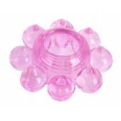 Розовое гелевое эрекционное кольцо-цветок - Toyfa Basic - в Находке купить с доставкой