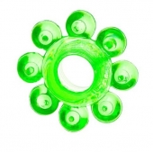 Зеленое эрекционное кольцо-цветок - Toyfa Basic - в Находке купить с доставкой