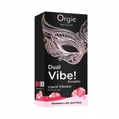 Съедобный жидкий вибратор Dual Vibe! со вкусом клубничного джина с тоником - 15 мл. - ORGIE - купить с доставкой в Находке