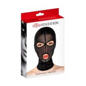 Черная сетчатая маска на голову с отверстиями для глаз и рта - Fetish Tentation - купить с доставкой в Находке