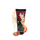Массажный крем для тела с ароматом клубники и шампанского Sparkling Strawberry Wine - 200 мл. - Shunga - купить с доставкой в Находке