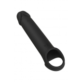 Черная насадка-удлинитель с вибрацией Vibrating Extender With Remote - Dream Toys - в Находке купить с доставкой