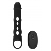 Черная насадка-удлинитель Vibrating Extender With Remote с вибрацией - Dream Toys - в Находке купить с доставкой