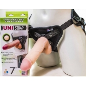 Страпон-унисекс с двумя насадками UNI strap 7  Harness - 19 и 16 см. - LOVETOY (А-Полимер) - купить с доставкой в Находке