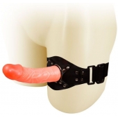Телесный фаллос с креплением на ногу - 17 см. - Baile - купить с доставкой в Находке