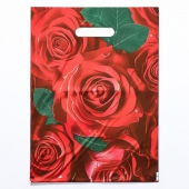 Пакет с цветочным принтом и вырубной ручкой (30х40 см) - Сима-Ленд - купить с доставкой в Находке