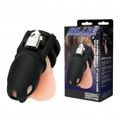 Черная клетка для пениса Silicone Small 2 in Cock Cage With Ball Divider - BlueLine - купить с доставкой в Находке