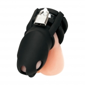 Черная клетка для пениса Silicone Small 2 in Cock Cage With Ball Divider - BlueLine - купить с доставкой в Находке