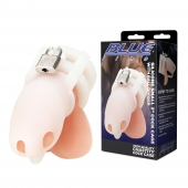 Белая клетка для пениса Silicone Small 2 in Cock Cage With Ball Divider - BlueLine - купить с доставкой в Находке