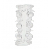 Прозрачная насадка на пенис с шипами и бугорками JELLY JOY LUST CLUSTER CLEAR - Dream Toys - в Находке купить с доставкой