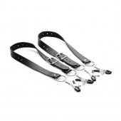 Ремни с зажимами для половых губ Spread Labia Spreader Straps with Clamps - XR Brands - купить с доставкой в Находке