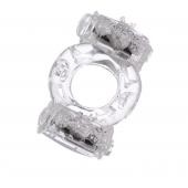 Прозрачное виброкольцо с двумя вибропульками - Toyfa Basic - в Находке купить с доставкой