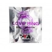 Фиолетовое виброкольцо с двумя вибропульками - Toyfa Basic - в Находке купить с доставкой