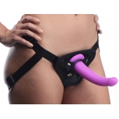 Лиловый поясной страпон Navigator Silicone G-Spot Dildo with Harness - 17,8 см. - XR Brands - купить с доставкой в Находке