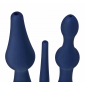 Набор из 3 универсальных насадок для анального душа Universal 3 Piece Silicone Enema Attachment Set - XR Brands - купить с доставкой в Находке