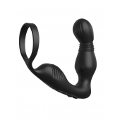 Черный вибростимулятор простаты с эрекционным кольцом Ass-Gasm Pro P-Spot Milker - Pipedream - в Находке купить с доставкой