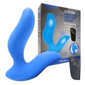 Синий вибромассажер простаты 3,5’’ Remote Control Curve P-spot Massager - 12 см. - Erokay - в Находке купить с доставкой