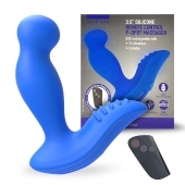Синий вибромассажер простаты 3,5’’ Remote Control P-spot Massager - 12,5 см. - Erokay - в Находке купить с доставкой