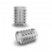 Прозрачная насадка на пенис с шишечками STAY HARD COCK SLEEVE 02 CLEAR - Blush Novelties - в Находке купить с доставкой