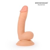 Телесный небольшой фаллоимитатор на присоске - Erowoman-Eroman