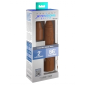Коричневая насадка на член 2  Silicone X-tension - 20,3 см. - Pipedream - в Находке купить с доставкой