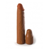 Коричневая насадка на член 2  Silicone X-tension - 20,3 см. - Pipedream - в Находке купить с доставкой