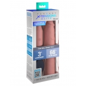 Телесная вибронасадка на член 3  Vibrating Mega X-tension with Remote - 22,9 см. - Pipedream - в Находке купить с доставкой
