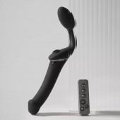 Черный безремневой вибрострапон Strap-On-Me Multi Orgasm Size XL - Strap-on-me - купить с доставкой в Находке