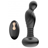 Черный массажер простаты с вибрацей и возвратно-поступательными движениями - Boys of Toys - в Находке купить с доставкой