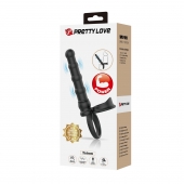 Черная насадка на член для двойного проникновения Tatum с вибрацией - Baile - купить с доставкой в Находке