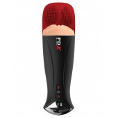 Телесный мастурбатор-вагина в черной колбе с вибрацией Fuck-O-Matic Pro XL - Pipedream - в Находке купить с доставкой