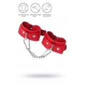 Красные кожаные наручники-браслеты со скруглёнными углами - Pecado - купить с доставкой в Находке