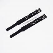 Черные кожаные оковы с регулируемыми ремешками - Crazy Handmade - купить с доставкой в Находке